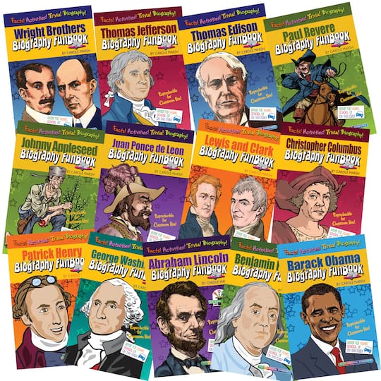 Presidents, Inventors & Explorers Biography FunBook, Set of 13